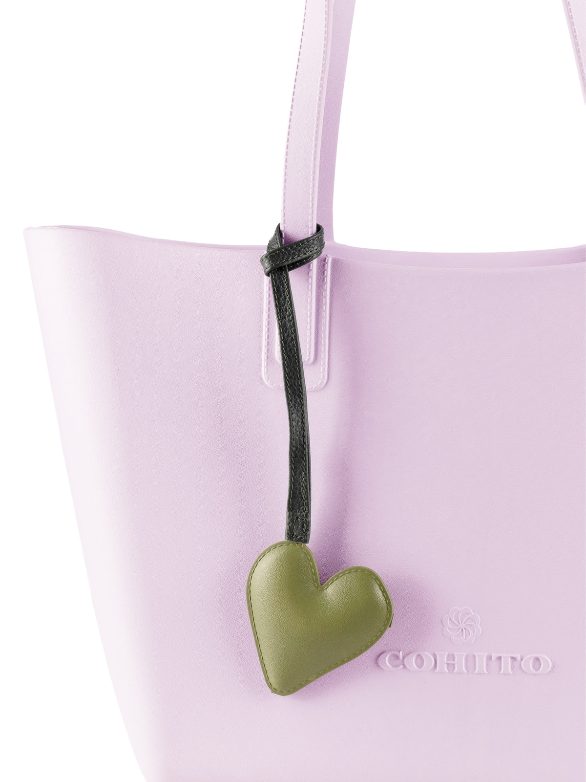 Olive Green Heart Bag Charm
