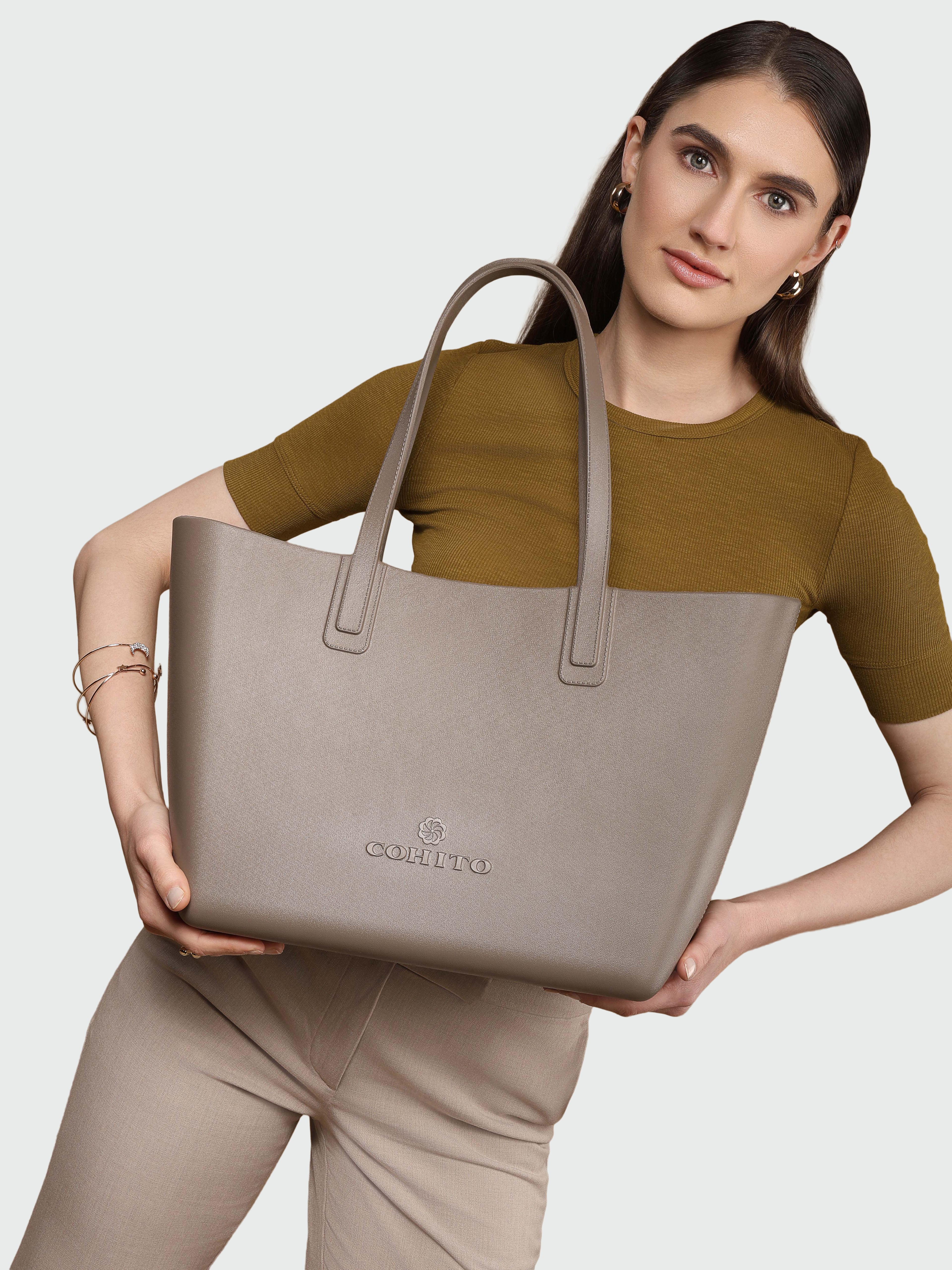 ON THE GO TAUPE SHOULDER BAG