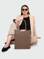 STREET TOTE HAND BAG - TAUPE